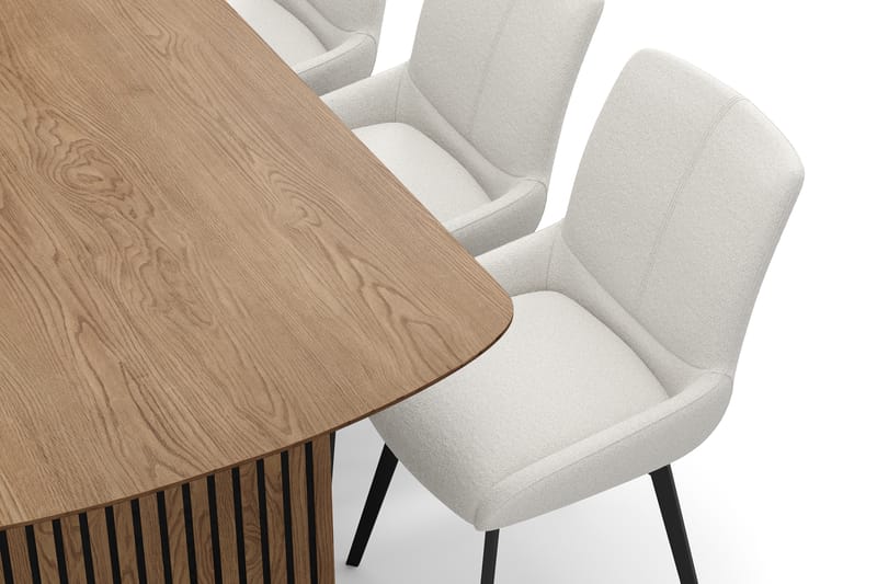 Richeto Matgrupp 180 cm med 6 Mora Snurrstolar - Naturlig finish/Ljusbeige - Möbler - Bord & matgrupp - Matgrupp