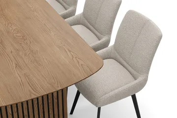 Richeto Matgrupp 180 cm med 6 Mora Snurrstolar - Naturlig finish/Mörkbeige - Möbler - Bord & matgrupp - Matgrupp