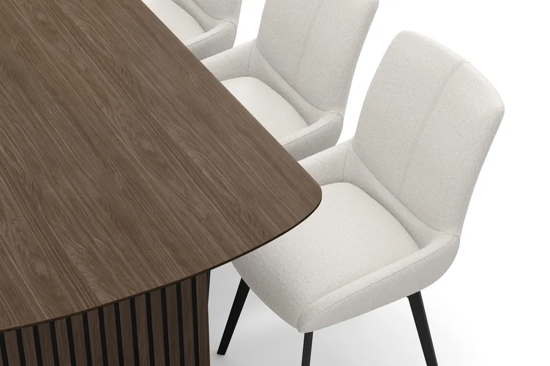 Richeto Matgrupp 180 cm med 6 Mora Snurrstolar - Rökt ek/Ljusbeige - Möbler - Bord & matgrupp - Matgrupp