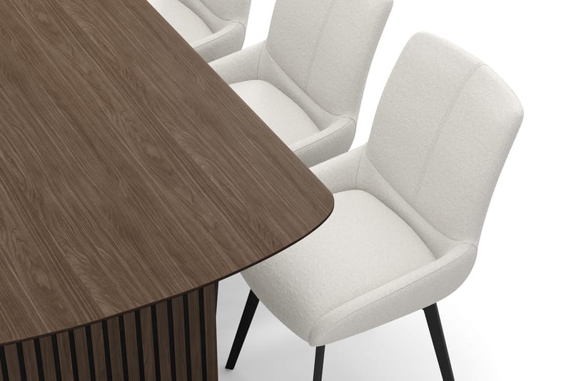 Richeto Matgrupp 180 cm med 6 Mora Snurrstolar - Rökt ek/Ljusbeige - Möbler - Bord & matgrupp - Matgrupp