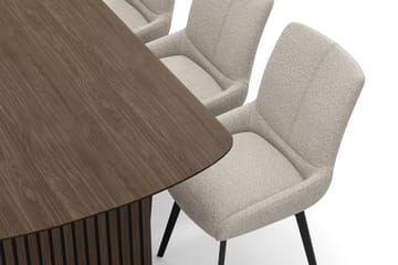 Richeto Matgrupp 180 cm med 6 Mora Snurrstolar - Rökt ek/Mörkbeige - Möbler - Bord & matgrupp - Matgrupp