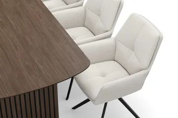 Richeto Matgrupp 180 cm med 6 Torsby Snurrstolar - Rökt ek/Ljusbeige - Möbler - Bord & matgrupp - Matgrupp