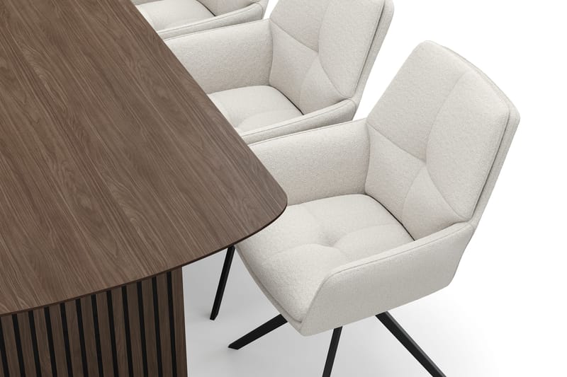 Richeto Matgrupp 180 cm med 6 Torsby Snurrstolar - Rökt ek/Ljusbeige - Möbler - Bord & matgrupp - Matgrupp