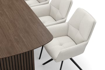 Richeto Matgrupp 180 cm med 6 Torsby Snurrstolar - Rökt ek/Ljusbeige - Möbler - Bord & matgrupp - Matgrupp