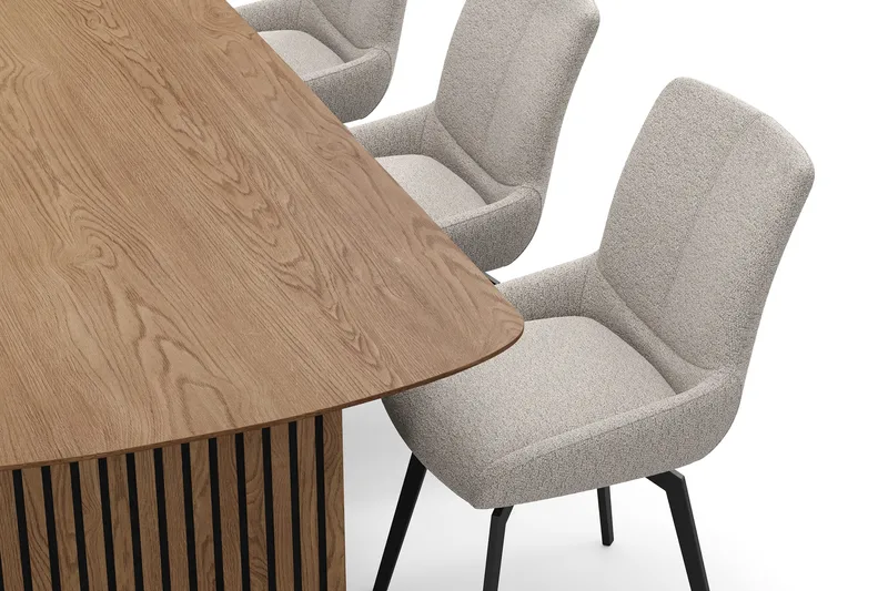 Richeto Matgrupp 210 cm med 6 Mora Snurrstolar - Ek - Möbler - Bord & matgrupp - Matgrupp