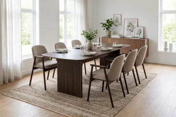 Richeto Matgrupp 210 cm med 6 Reciclar Matstolar - Rökt ek - Möbler - Bord & matgrupp - Matgrupp