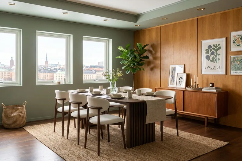 Richeto Matgrupp 210 cm Rökt ek med 6 Molly Matstolar - Rökt ek/Beige - Möbler - Bord & matgrupp - Matgrupp