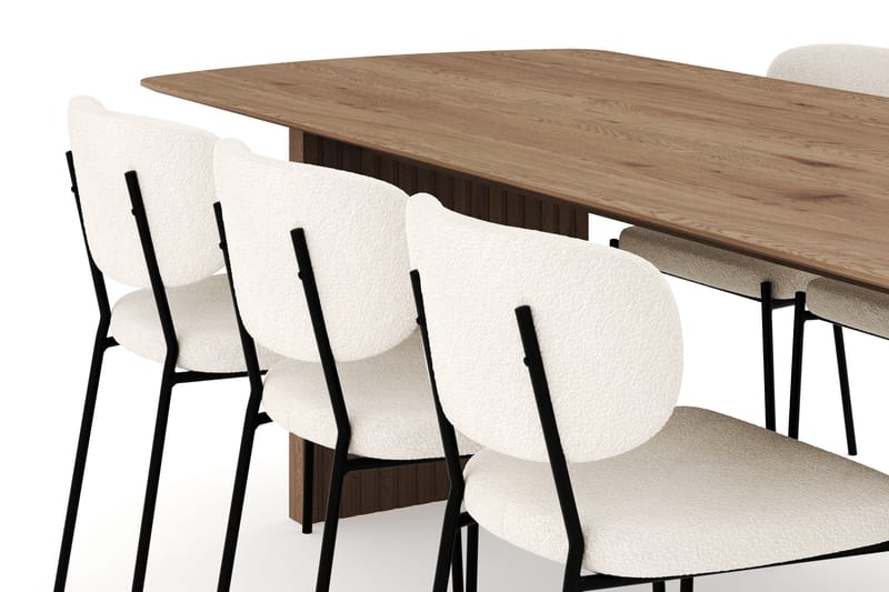 Richeto Matgrupp 240 cm med 6 Gemmiano Matstolar - Ek - Möbler - Bord & matgrupp - Matgrupp