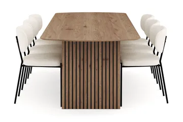 Richeto Matgrupp 240 cm med 6 Gemmiano Matstolar - Naturlig finish - Möbler - Bord & matgrupp - Matgrupp