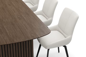 Richeto Matgrupp 240 cm med 6 Mora Snurrstolar - Rökt ek/Ljusbeige - Möbler - Bord & matgrupp - Matgrupp