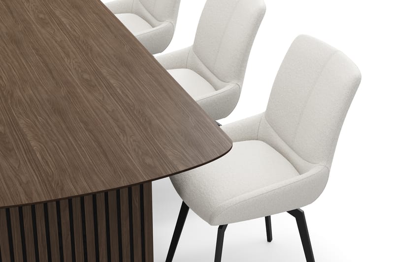 Richeto Matgrupp 240 cm med 6 Mora Snurrstolar - Rökt ek/Ljusbeige - Möbler - Bord & matgrupp - Matgrupp