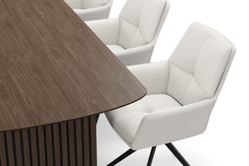 Richeto Matgrupp 240 cm med 6 Torsby Snurrstolar - Rökt ek/Ljusbeige - Möbler - Bord & matgrupp - Matgrupp