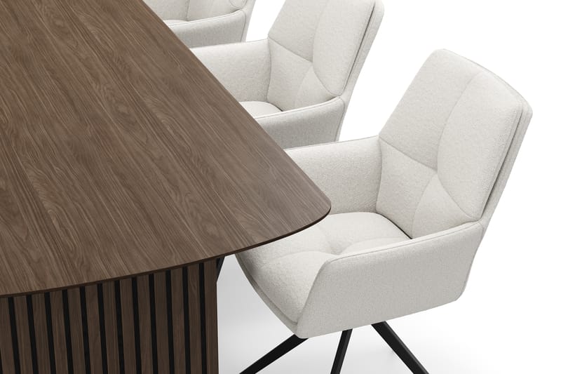 Richeto Matgrupp 240 cm med 6 Torsby Snurrstolar - Rökt ek/Ljusbeige - Möbler - Bord & matgrupp - Matgrupp