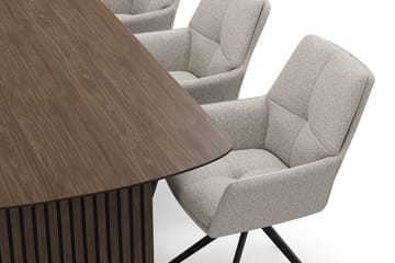 Richeto Matgrupp 240 cm med 6 Torsby Snurrstolar - Rökt ek/Mörkbeige - Möbler - Bord & matgrupp - Matgrupp