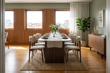 Richeto Matgrupp 240 cm Rökt ek med 6 Molly Matstolar - Rökt ek/Beige - Möbler - Bord & matgrupp - Matgrupp
