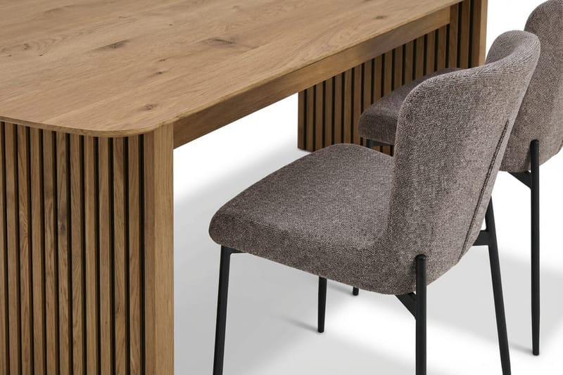 Richeto Matgrupp Ek 180 cm med 6 Elsie Matstolar - Ek/Grå - Möbler - Bord & matgrupp - Matgrupp