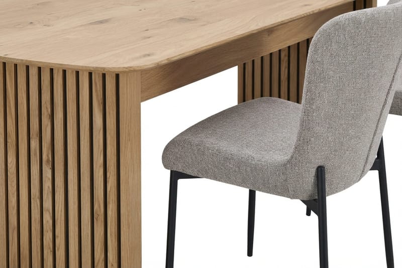 Richeto Matgrupp Ek 180 cm med 6 Elsie Matstolar - Ek/Ljusgrå - Möbler - Bord & matgrupp - Matgrupp