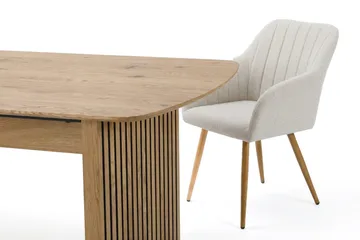 Richeto Matgrupp Ek 180 cm med 6 Filippa Matstolar - Ek/Vit - Möbler - Bord & matgrupp - Matgrupp