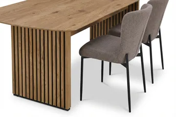 Richeto Matgrupp Ek 210 cm med 6 Elsie Matstolar - Ek/Grå - Möbler - Bord & matgrupp - Matgrupp