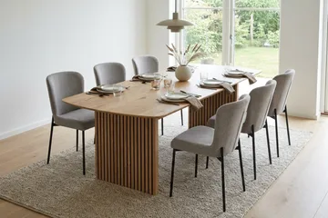 Richeto Matgrupp Ek 210 cm med 6 Elsie Matstolar - Ek/Ljusgrå - Möbler - Bord & matgrupp - Matgrupp