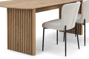 Richeto Matgrupp Ek 210 cm med 6 Elsie Matstolar - Ek/Vit - Möbler - Bord & matgrupp - Matgrupp