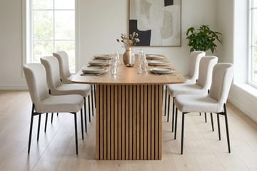 Richeto Matgrupp Ek 210 cm med 6 Elsie Matstolar - Ek/Vit - Möbler - Bord & matgrupp - Matgrupp