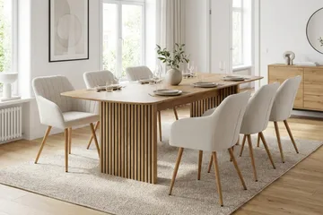 Richeto Matgrupp Ek 210 cm med 6 Filippa Matstolar - Ek/Vit - Möbler - Bord & matgrupp - Matgrupp