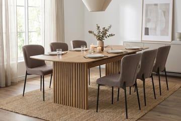 Richeto Matgrupp Ek 240 cm med 6 Elsie Matstolar - Ek/Grå - Möbler - Bord & matgrupp - Matgrupp