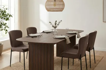 Richeto Matgrupp Rökt Ek 180 cm med 4 Elsie Matstolar - Rökt ek/Brun - Möbler - Bord & matgrupp - Matgrupp