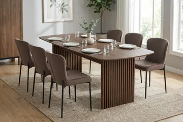 Richeto Matgrupp Rökt Ek 210 cm med 6 Elsie Matstolar - Rökt ek/Brun - Möbler - Bord & matgrupp - Matgrupp