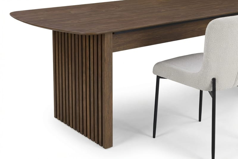 Richeto Matgrupp Rökt Ek 210 cm med 6 Elsie Matstolar - Rökt ek/Vit - Möbler - Bord & matgrupp - Matgrupp