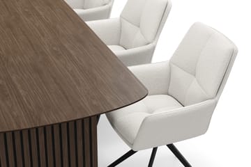 Richeto Matgrupp Rökt Ek 210 cm med 6 Torsby Snurrstolar - Rökt ek/Ljusbeige - Möbler - Bord & matgrupp - Matgrupp
