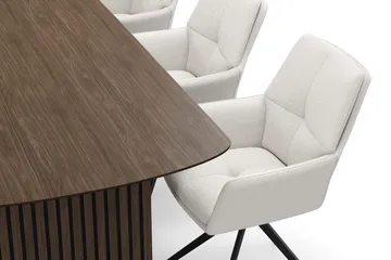 Richeto Matgrupp Rökt Ek 210 cm med 6 Torsby Snurrstolar - Rökt ek/Ljusbeige - Möbler - Bord & matgrupp - Matgrupp
