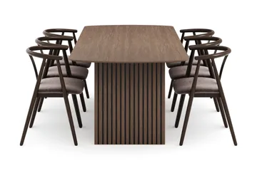 Richeto Matgrupp Rökt Ek 240 cm med 6 Cytie Karmstolar - Rökt ek - Möbler - Bord & matgrupp - Matgrupp
