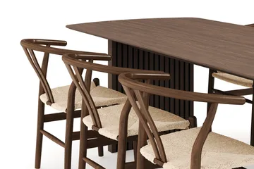 Richeto Matgrupp Rökt Ek 240 cm med 6 Dastoori Matstolar - Rökt ek - Möbler - Bord & matgrupp - Matgrupp