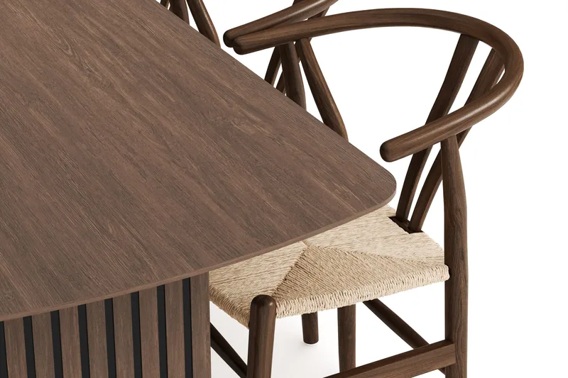 Richeto Matgrupp Rökt Ek 240 cm med 6 Dastoori Matstolar - Rökt ek - Möbler - Bord & matgrupp - Matgrupp