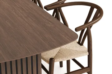 Richeto Matgrupp Rökt Ek 240 cm med 6 Dastoori Matstolar - Rökt ek - Möbler - Bord & matgrupp - Matgrupp