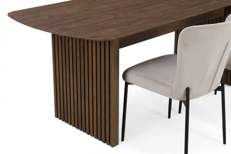 Richeto Matgrupp Rökt Ek 240 cm med 6 Elsie Matstolar - Rökt ek/Beige - Möbler - Bord & matgrupp - Matgrupp