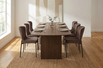 Richeto Matgrupp Rökt Ek 240 cm med 6 Elsie Matstolar - Rökt ek/Brun - Möbler - Bord & matgrupp - Matgrupp