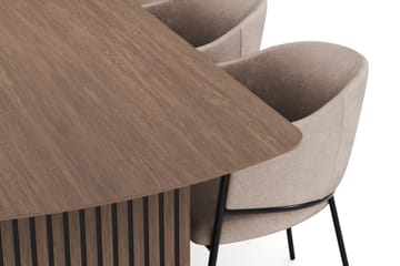 Richeto Matgrupp Rökt Ek 240 cm med 6 Evelina Matstolar - Rökt ek - Möbler - Bord & matgrupp - Matgrupp