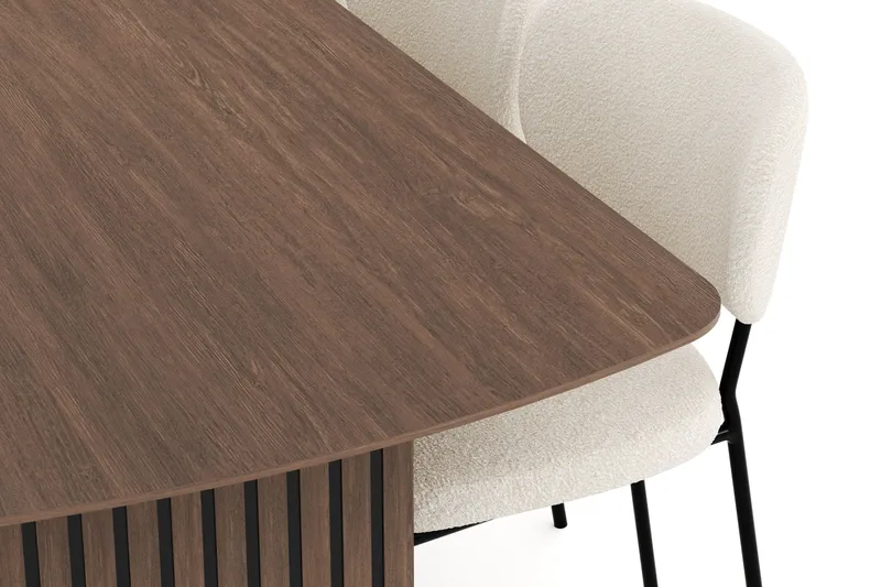 Richeto Matgrupp Rökt Ek 240 cm med 6 Gemmiano Matstolar - Rökt ek - Möbler - Bord & matgrupp - Matgrupp