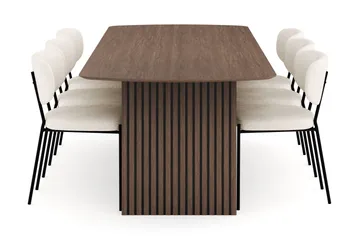 Richeto Matgrupp Rökt Ek 240 cm med 6 Gemmiano Matstolar - Rökt ek - Möbler - Bord & matgrupp - Matgrupp