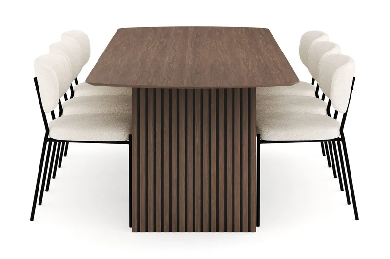 Richeto Matgrupp Rökt Ek 240 cm med 6 Gemmiano Matstolar - Rökt ek - Möbler - Bord & matgrupp - Matgrupp