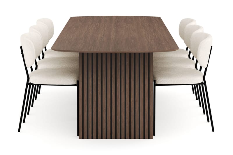 Richeto Matgrupp Rökt Ek 240 cm med 6 Gemmiano Matstolar - Rökt ek - Möbler - Bord & matgrupp - Matgrupp