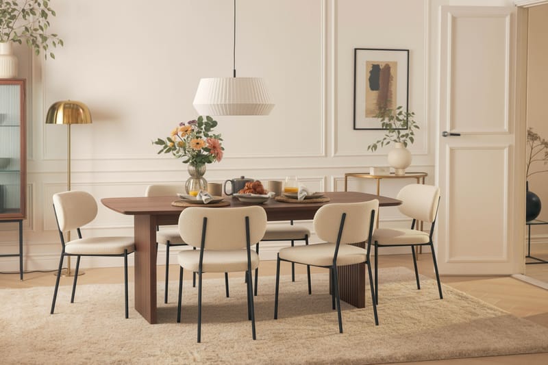 Richeto Matgrupp Rökt Ek 240 cm med 6 Gemmiano Matstolar - Rökt ek - Möbler - Bord & matgrupp - Matgrupp