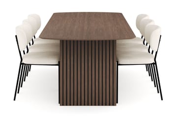 Richeto Matgrupp Rökt Ek 240 cm med 6 Gemmiano Matstolar - Rökt ek - Möbler - Bord & matgrupp - Matgrupp