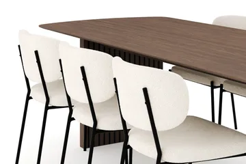 Richeto Matgrupp Rökt Ek 240 cm med 6 Gemmiano Matstolar - Rökt ek - Möbler - Bord & matgrupp - Matgrupp