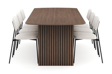 Richeto Matgrupp Rökt Ek 240 cm med 6 Lowe Matstolar - Rökt ek - Möbler - Bord & matgrupp - Matgrupp