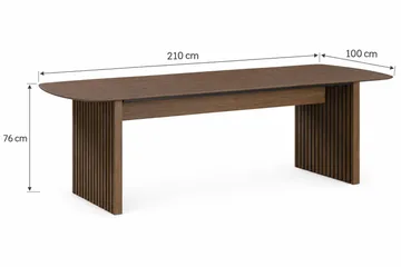 Richeto Ribbat Matbord 210x100 cm med Trä- och Rökt Ek-utseende - Mörkbrun - Möbler - Bord & matgrupp - Matbord & köksbord