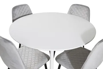 Ridones Matgrupp 100 cm Rund inkl 4 Ypas Stolar - Vit/Grå/Svart - Möbler - Bord & matgrupp - Matgrupp